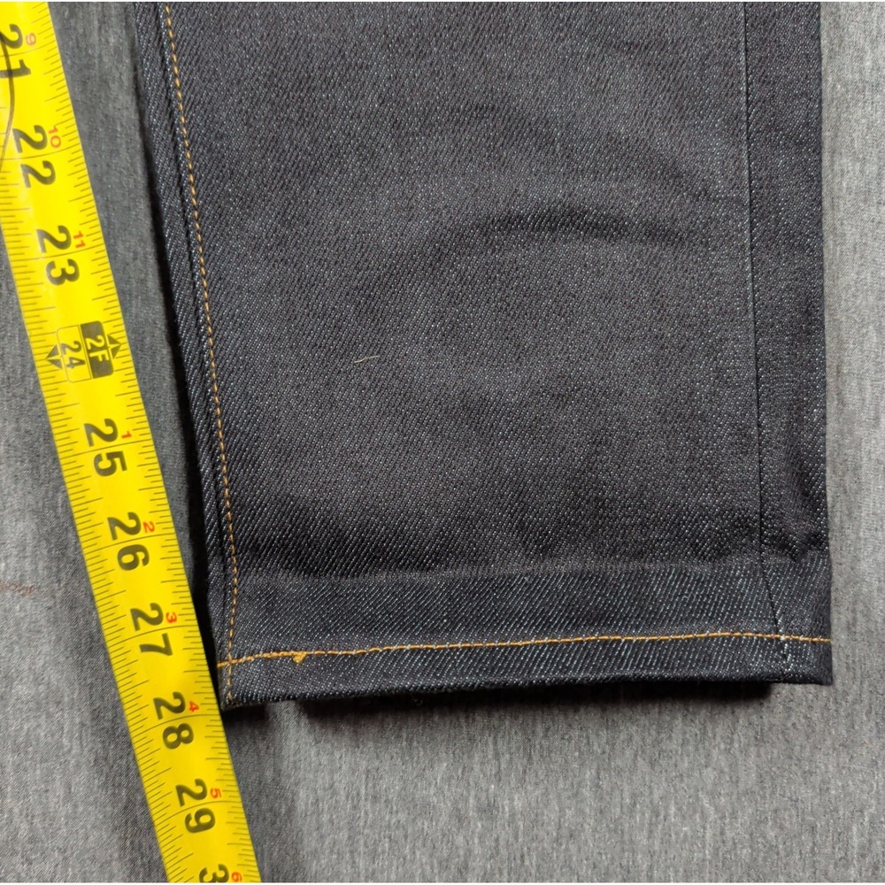 NWT American‎ Eagle Raw Selvedge Denim Jeans Men 28x28 Slim Dark Wash Crop Pants - Picture 6 of 16